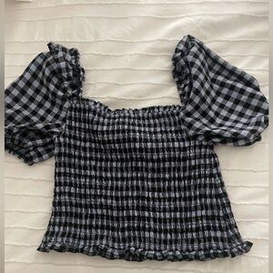 Square neck gingham top